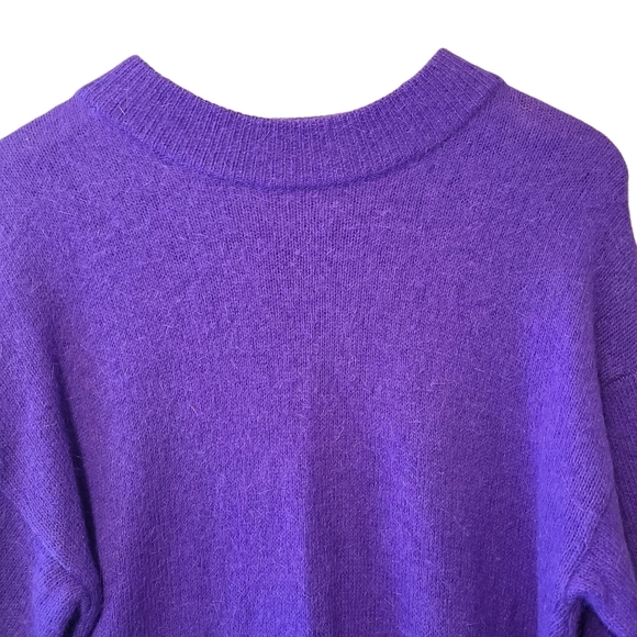 VINTAGE Shamy's SOFT purple angora rabbit hair wool long sleeve sweater 80s - Picture 6 of 8